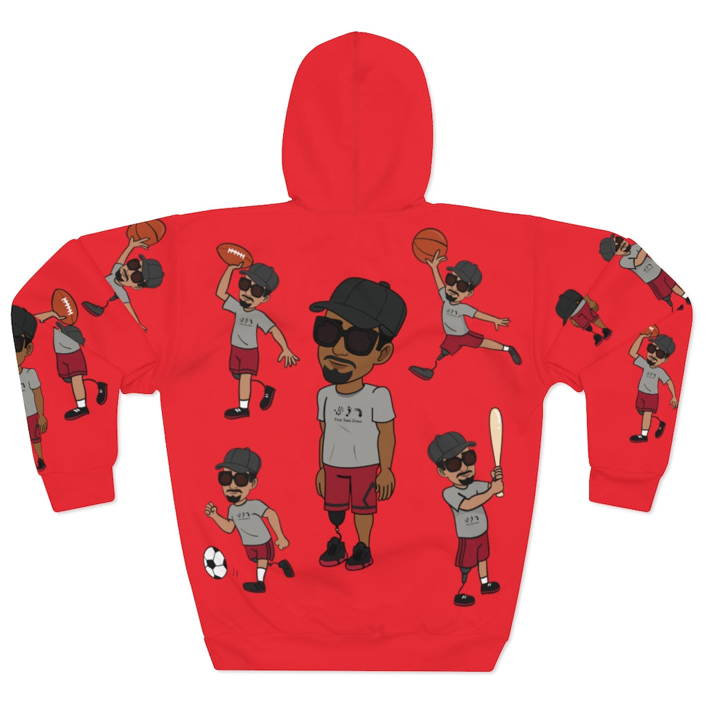 Five Toes Down Sports Unisex Pullover Hoodie red 2