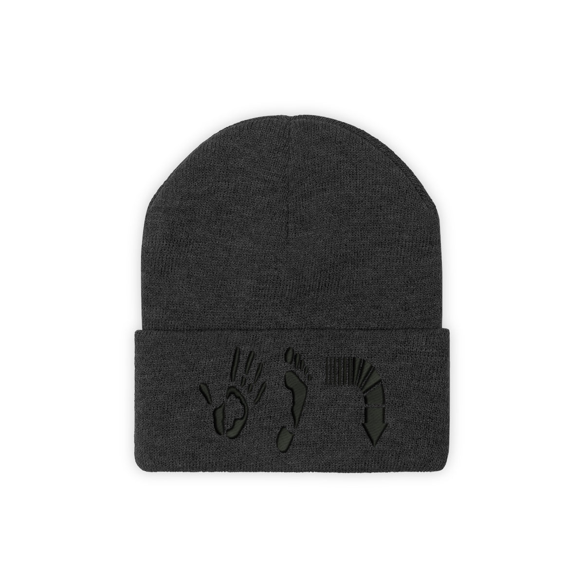 Five Toes Down Knit Beanie Embroidered