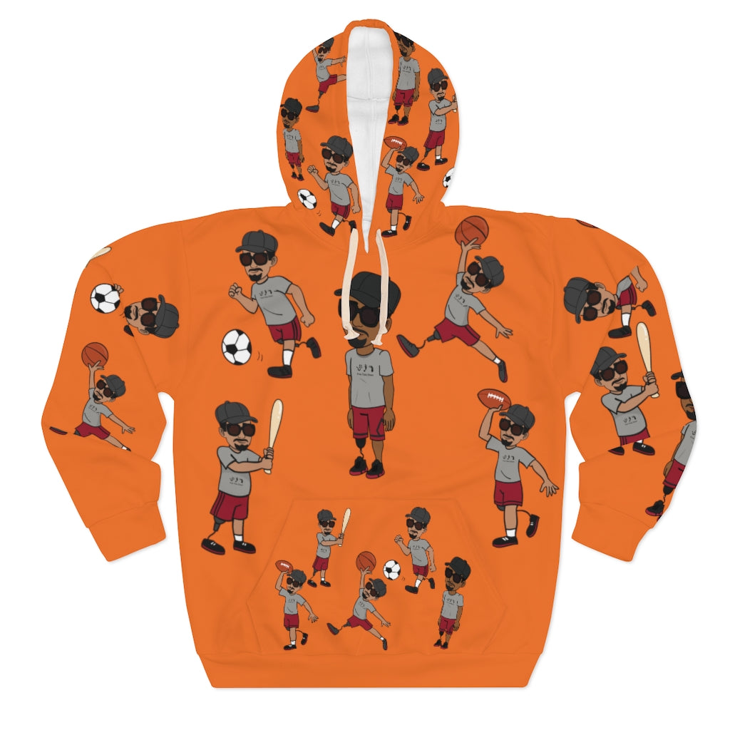Five Toes Down Sports Unisex Pullover Hoodie orange