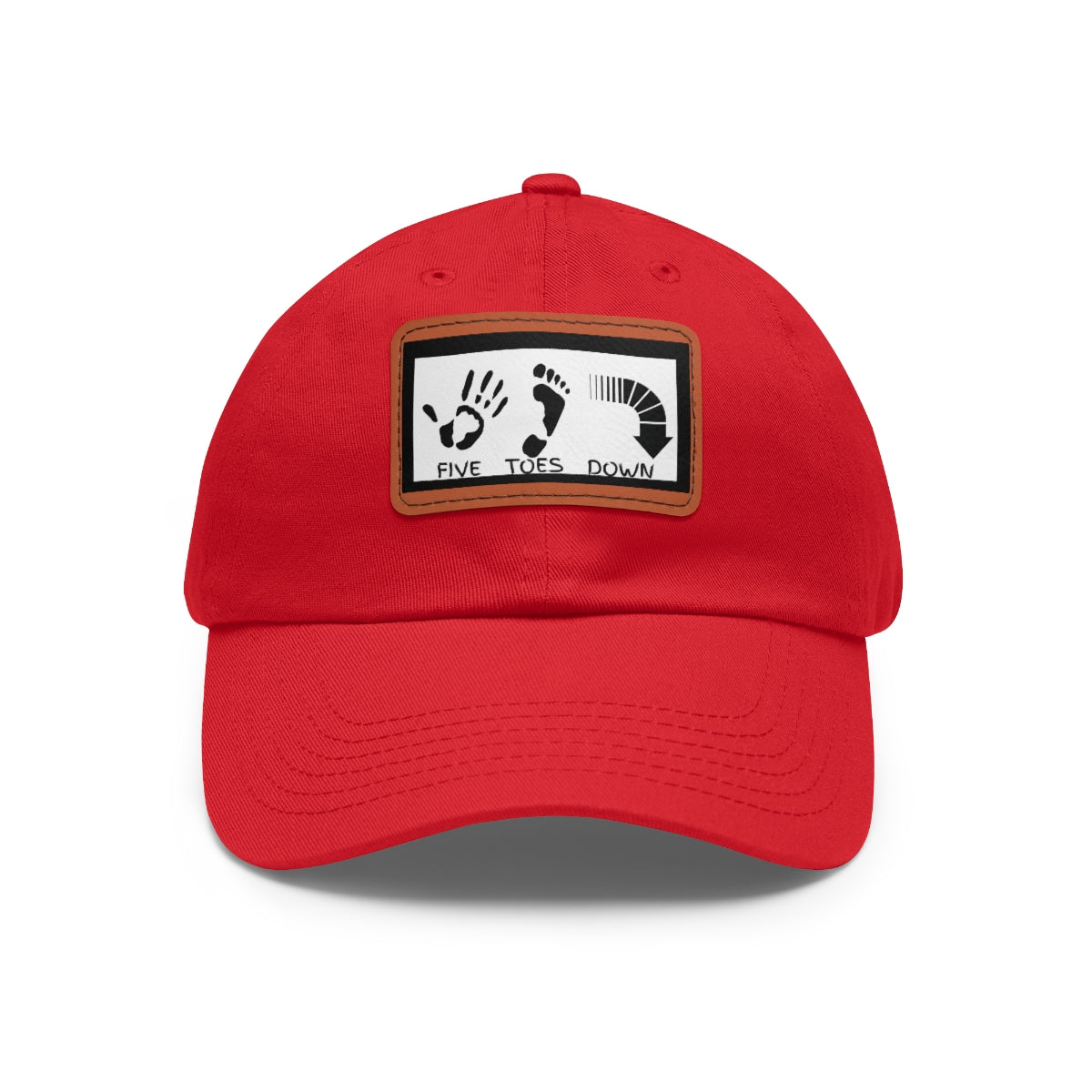 Five Toes Down Logo Hat with Leather Patch