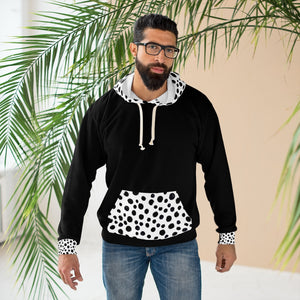 Five Toes Down Dalmatian Unisex Pullover Hoodie Black