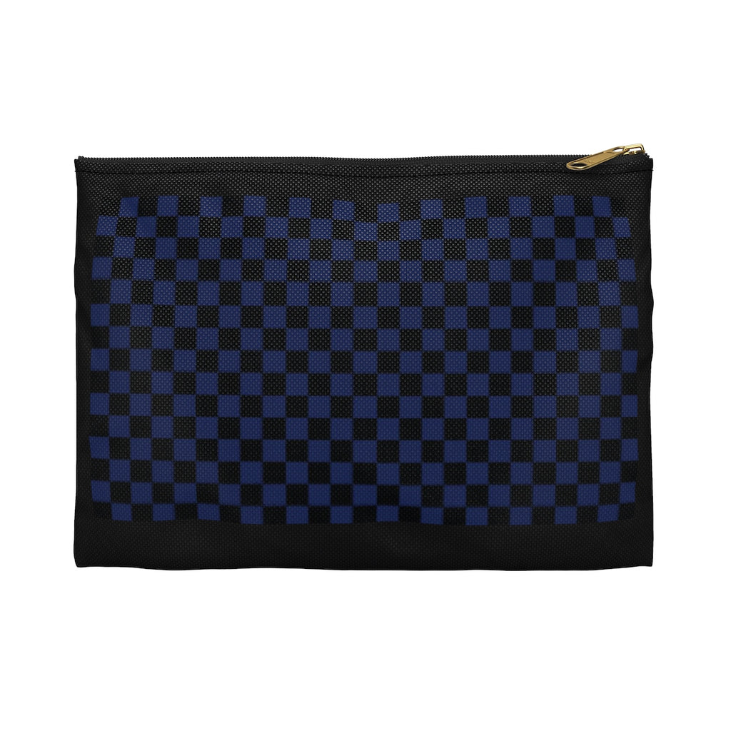 Five Toes Down Blue Checkerboard Accessory Pouch