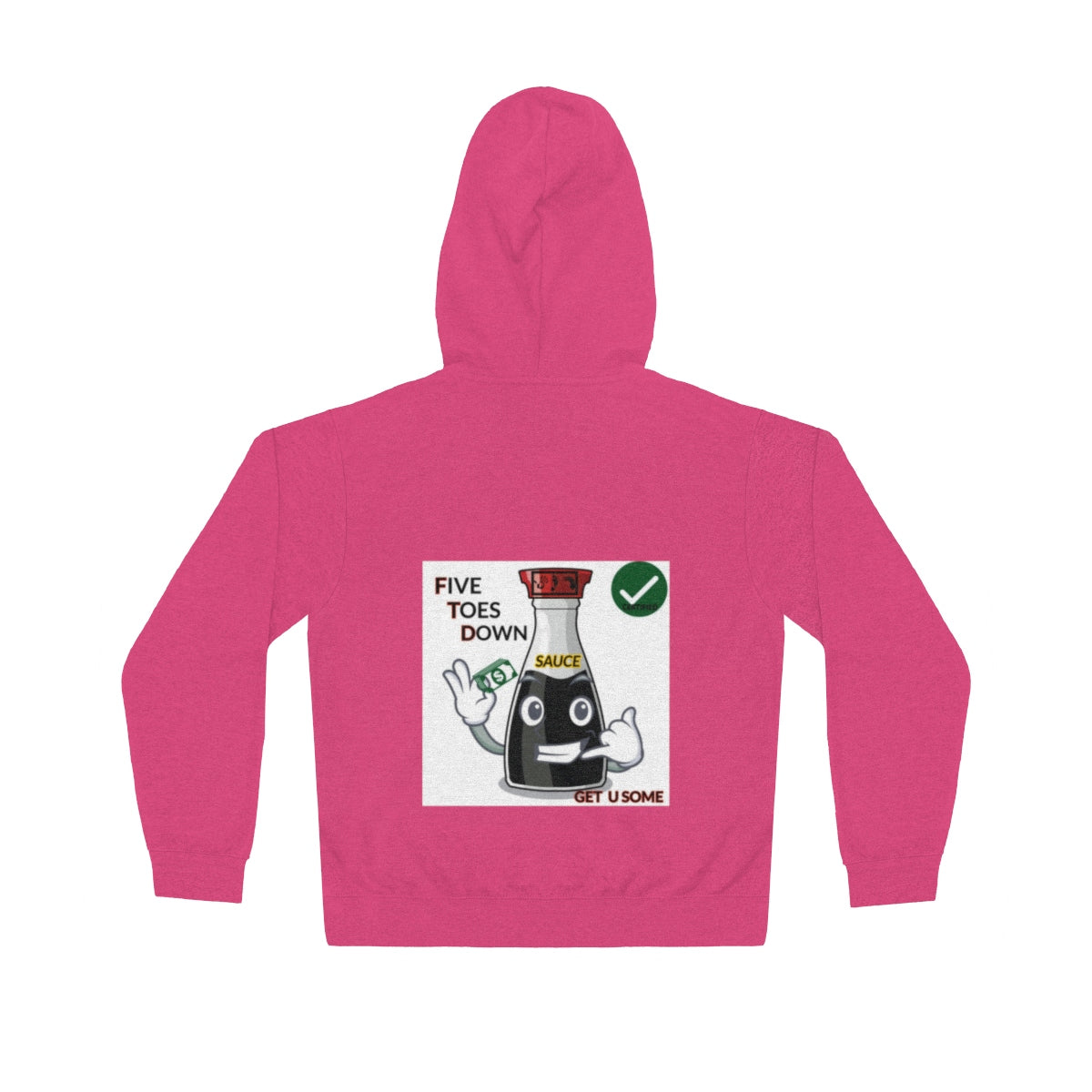 Five Toes Down Sauce Unisex Lightweight Hoodie(Back)