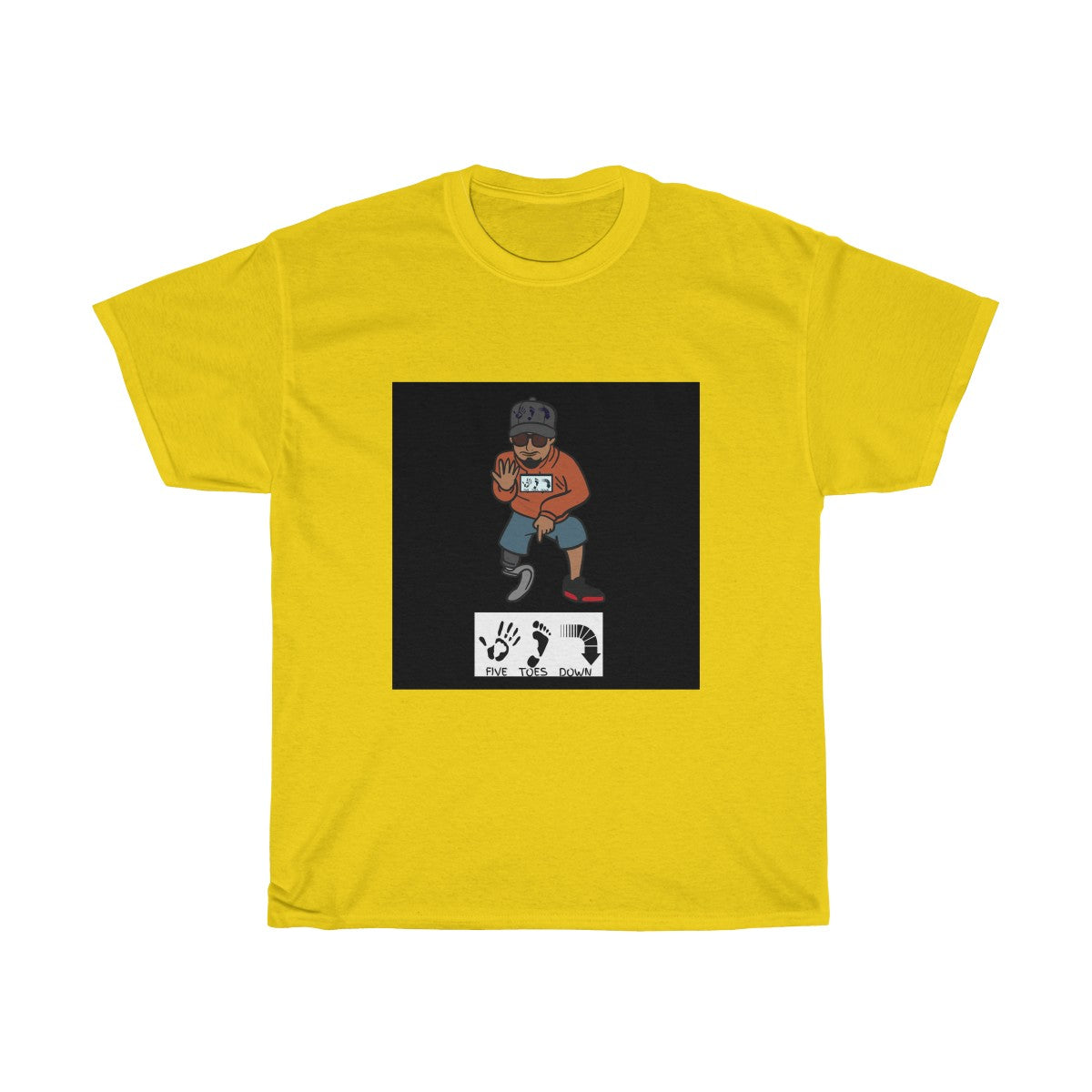 Five Toes Down Pose Black Background Unisex Tee