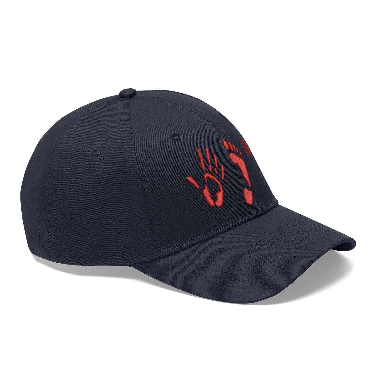 Five Toes Down Red Unisex Twill Hat Embroidered