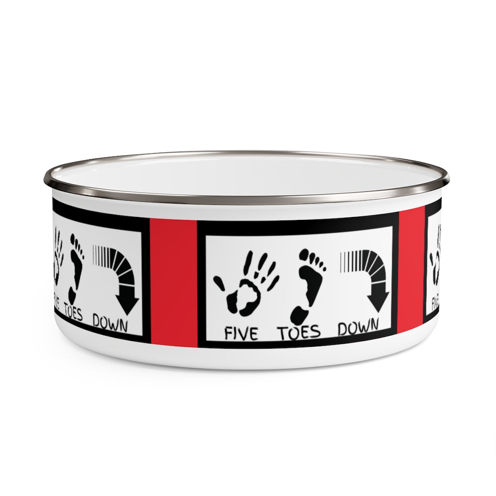 Five Toes Down Enamel Bowl Red