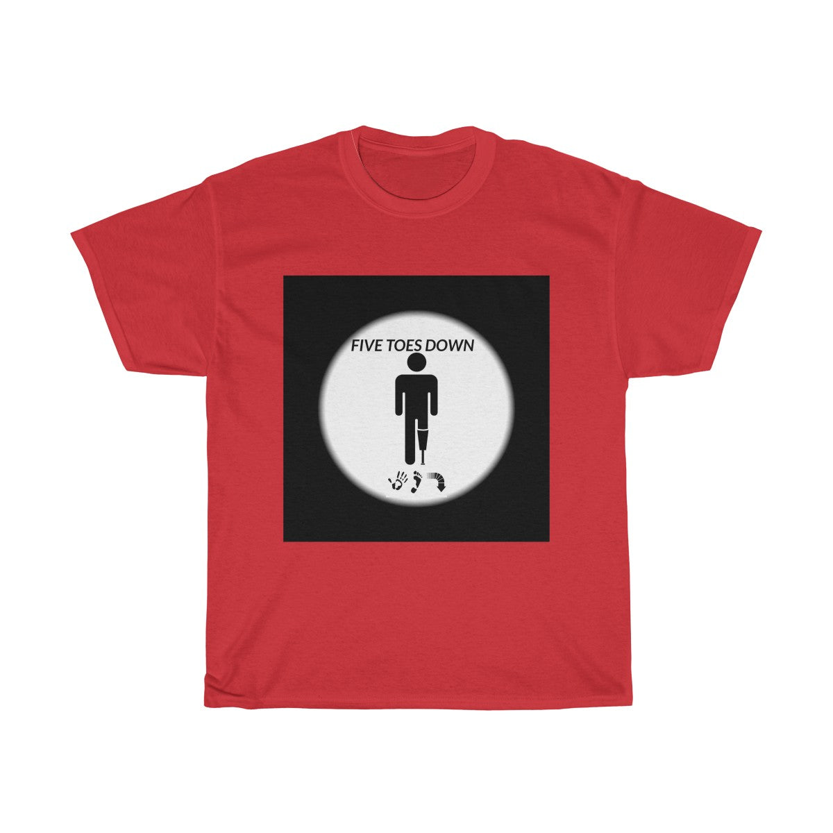 Five Toes Down Circle Pic Unisex Tee