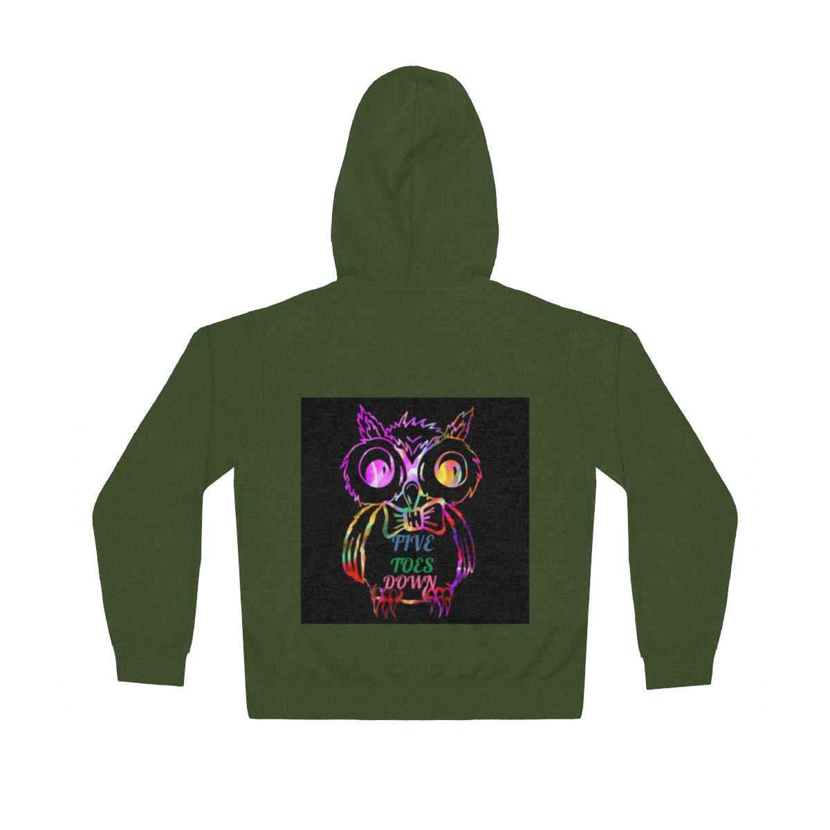 Five Toes Down Owl Unisex Lightweight Hoodie(Back)