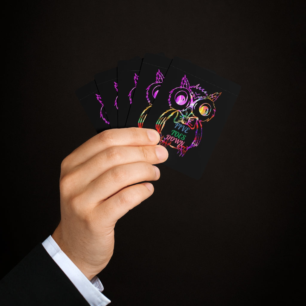 Five Toes Down Owl Poker Cards