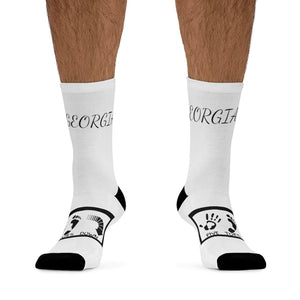 Five Toes Down Georgia Socks White