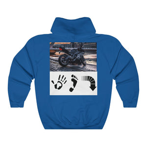 Five Toes Down Motorcycle (Back) Unisex Hooded Sweatshirt