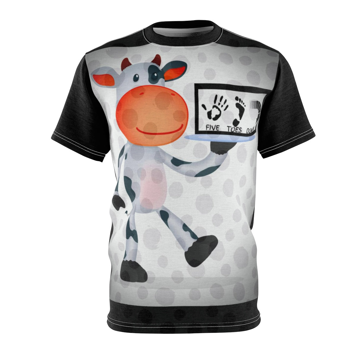 Five Toes Down Cow Unisex Cut & Sew Tee