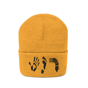Five Toes Down Knit Beanie Embroidered