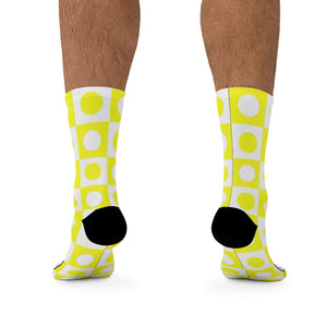 Five Toes Down Design Yellow/White Socks