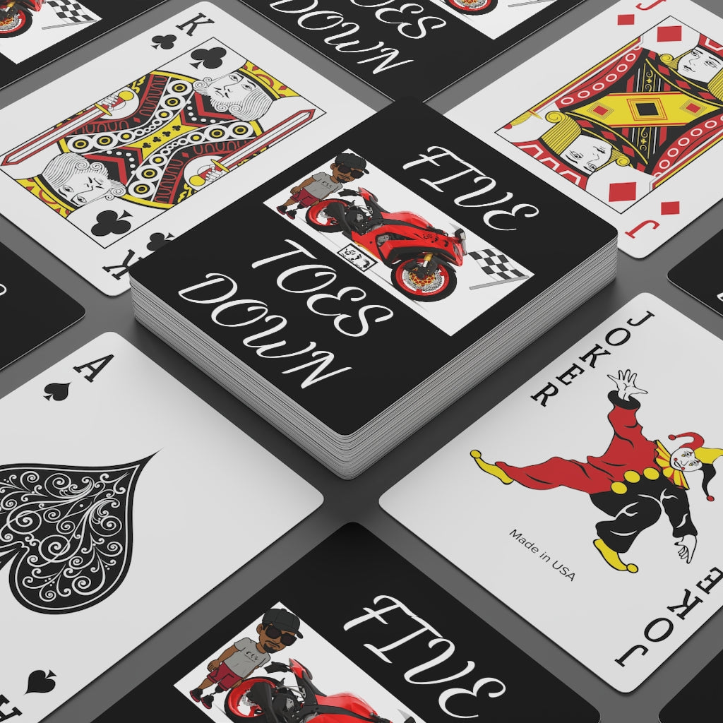Five Toes Down Rider Custom Poker Cards Blk