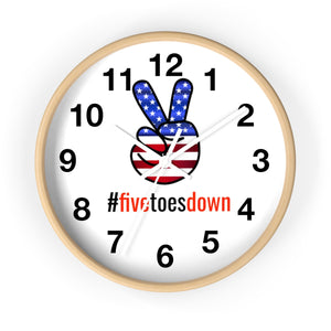 Five Toes Down Peace Wall clock