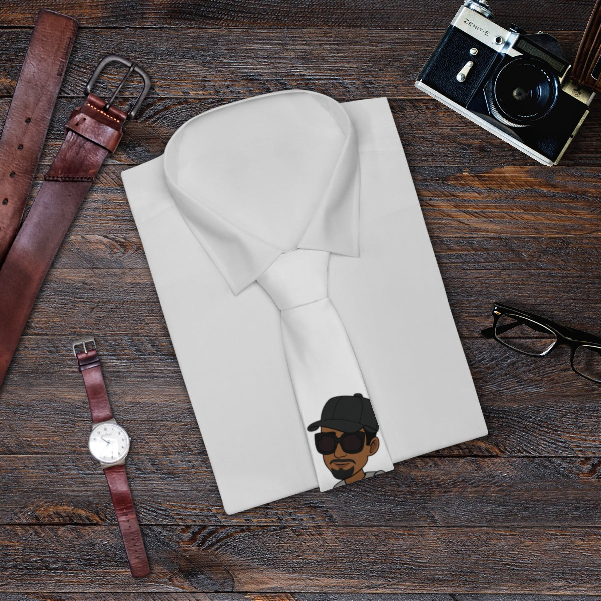 Five Toes Down Henry the Amputee Necktie white