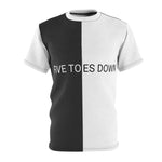 Five Toes Down White/Black Unisex Cut & Sew Tee