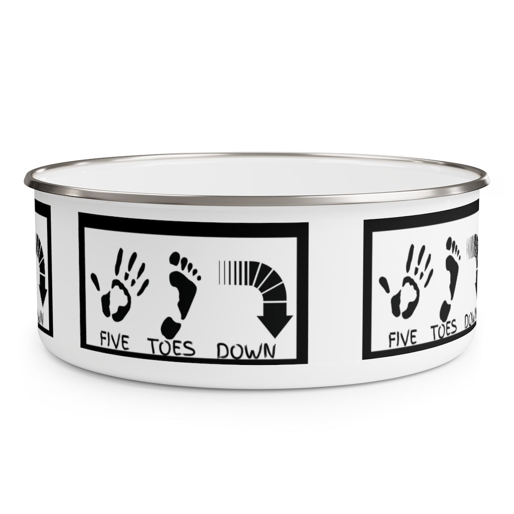 Five Toes Down Enamel Bowl White