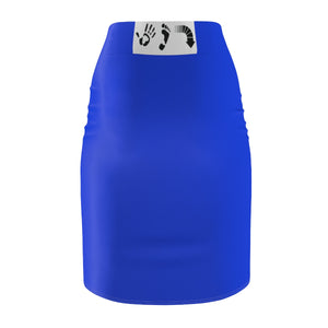 Five Toes Down Blue/Yellow Women's Pencil Skirt
