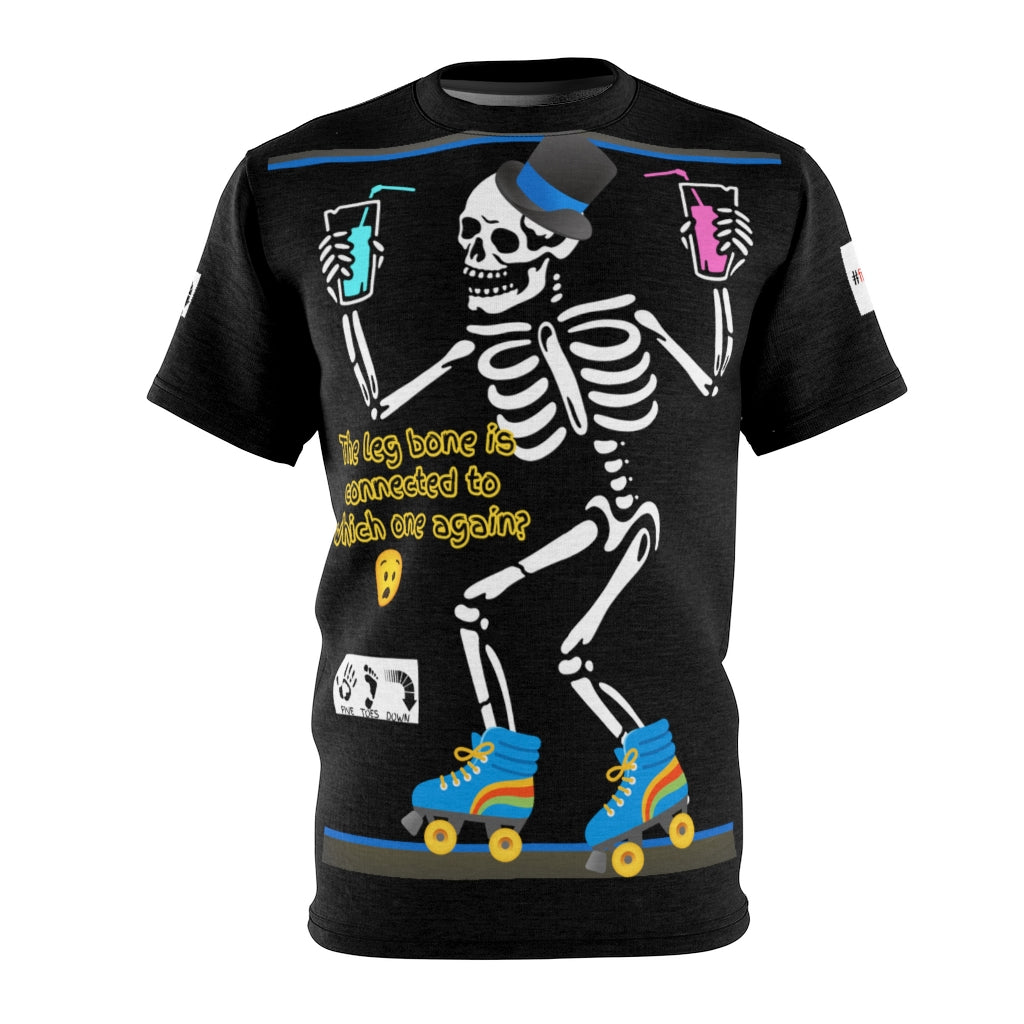 Five Toes Down Skeleton Unisex Cut & Sew Tee