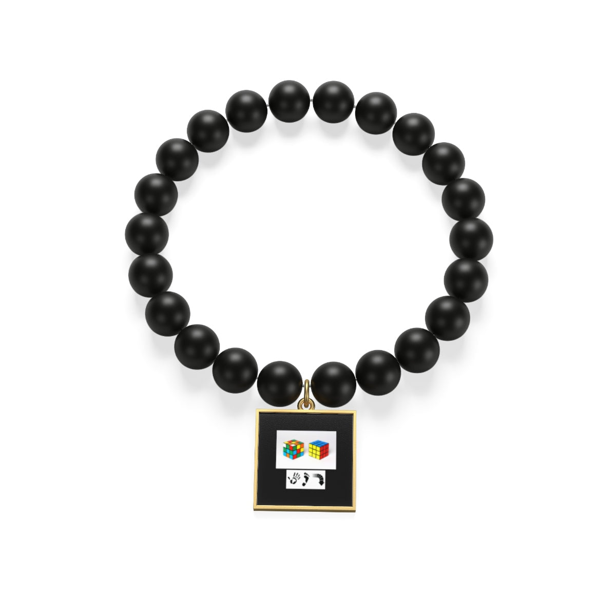 Five Toes Down Cube Matte Onyx Bracelet