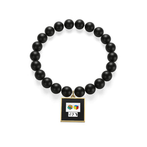 Five Toes Down Cube Matte Onyx Bracelet