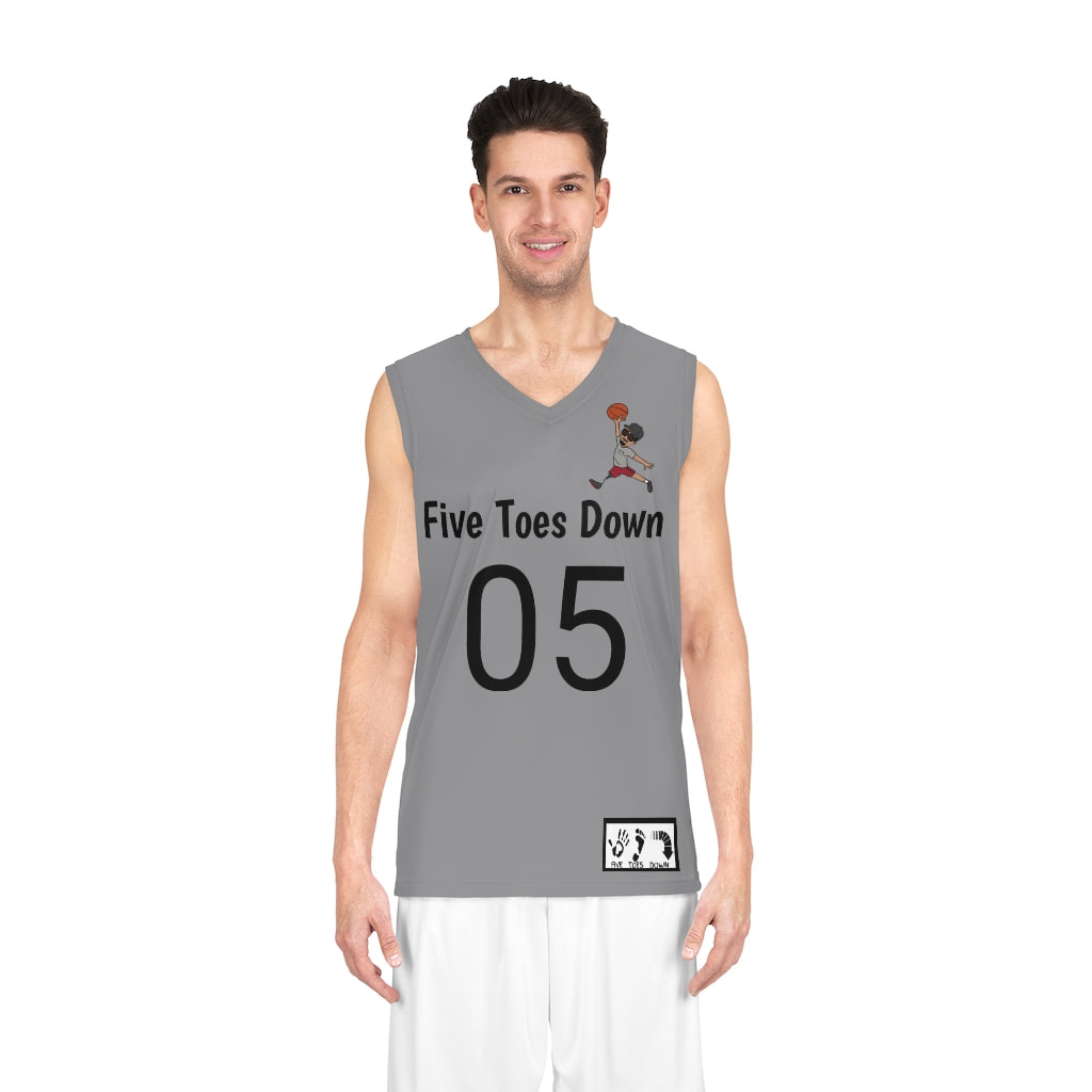 Five Toes Down Air Amputee Basketball Jersey Grey