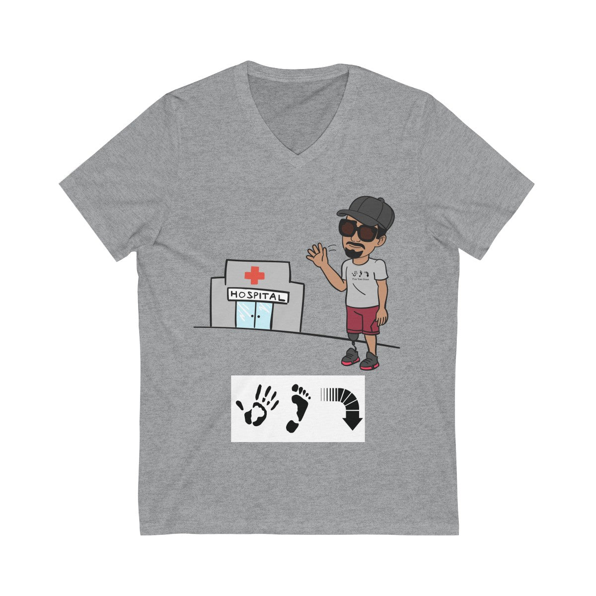 Five Toes Down Bye Unisex V-Neck Tee