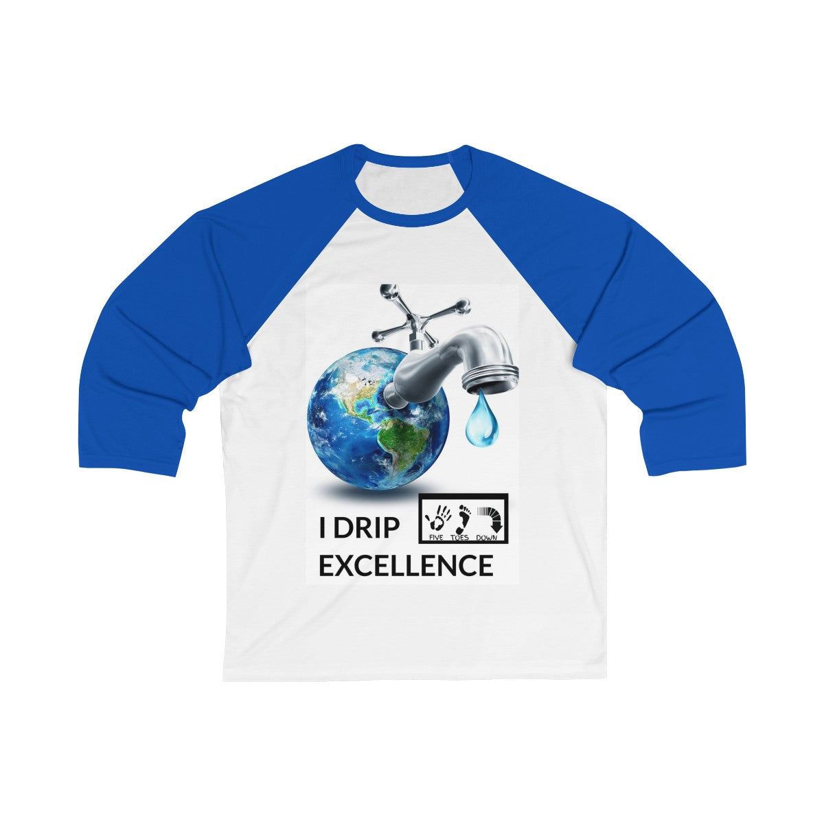 Five Toes Down I Drip Excellence Unisex 3/4 Sleeve Baseball Tee