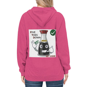 Five Toes Down Sauce Unisex Lightweight Hoodie(Back)