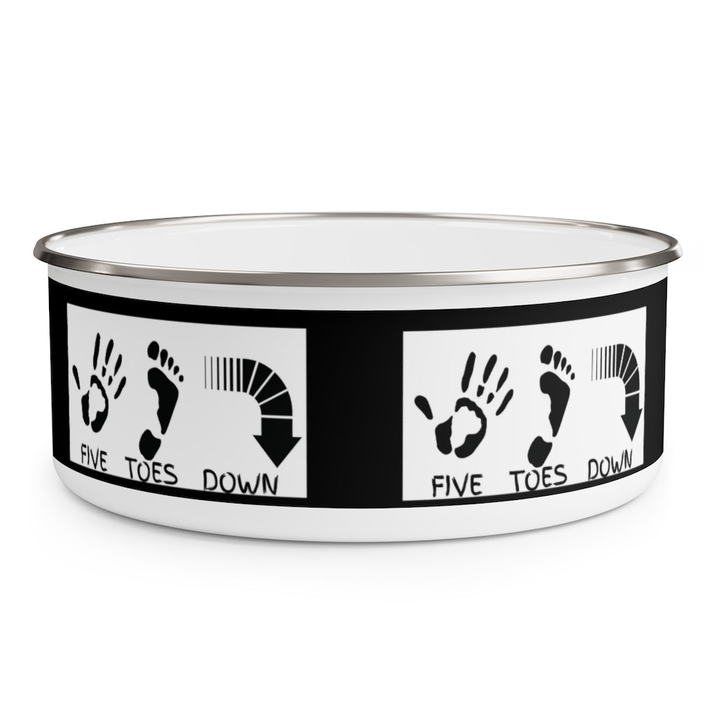 Five Toes Down Enamel Bowl Blk