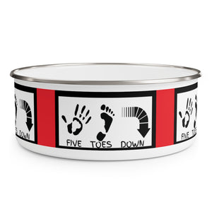 Five Toes Down Enamel Bowl Red