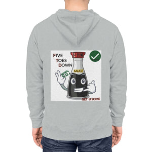 Five Toes Down Sauce Unisex Lightweight Hoodie(Back)