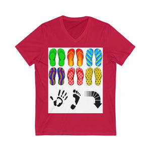 Five Toes Down Flip Flop Unisex V-Neck Tee