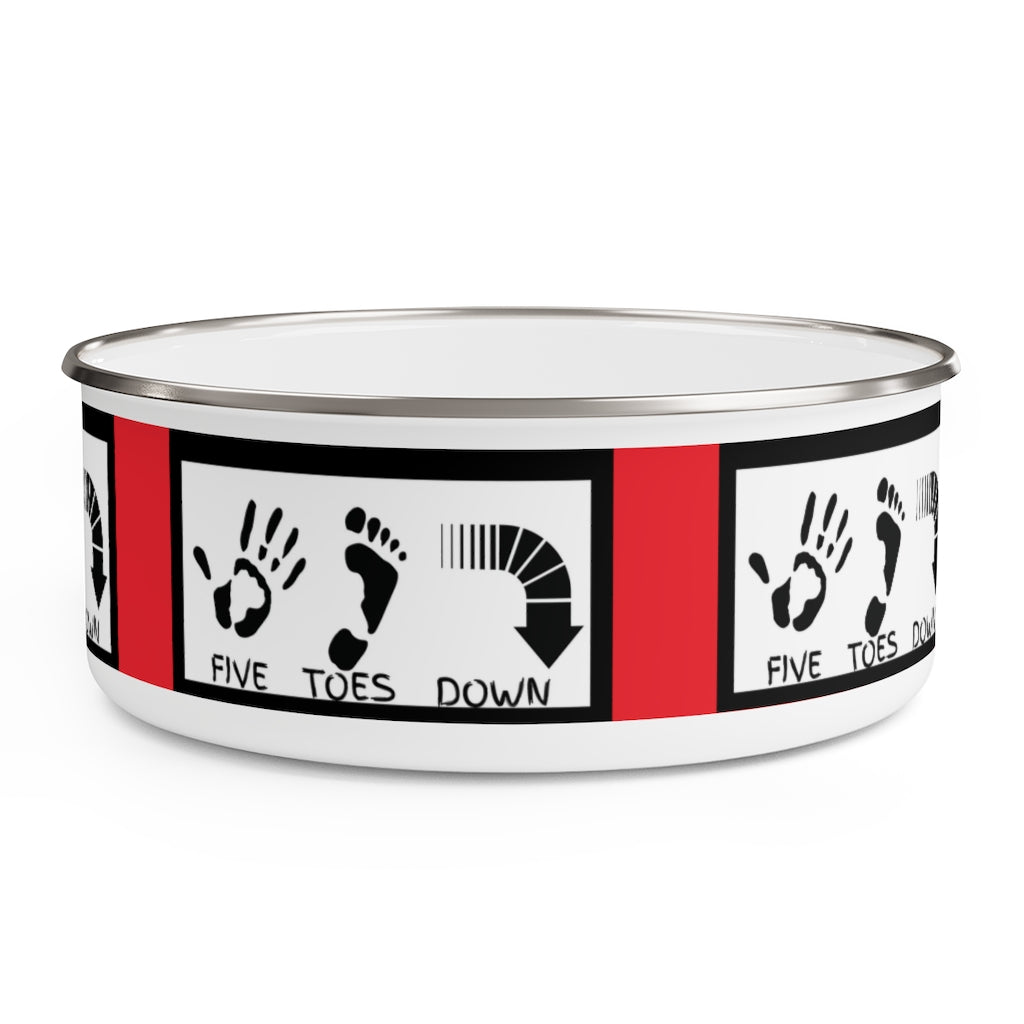 Five Toes Down Enamel Bowl Red