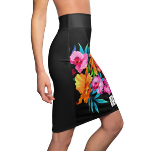 Five Toes Down Floral Print 2 Women's Pencil Skirt