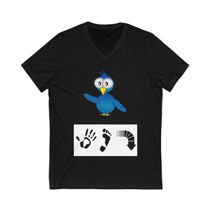 Five Toes Down Bird Unisex V-Neck Tee
