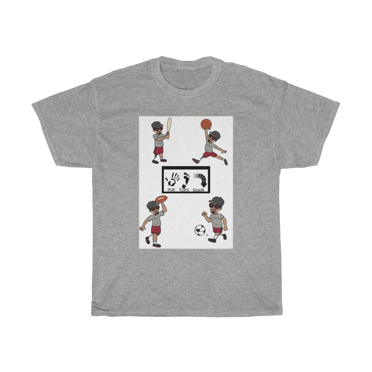 Five Toes Down Henry the Amputee Sports Unisex Tee white background