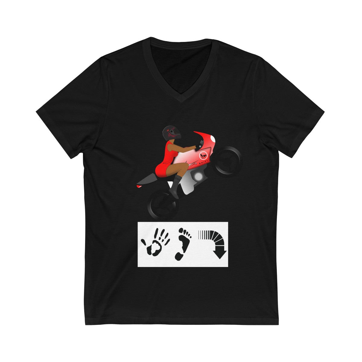 Five Toes Down Lady Rider Unisex V-Neck Tee