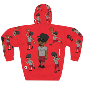 Five Toes Down Sports Unisex Pullover Hoodie red