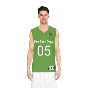 Five Toes Down Air Amputee Basketball Jersey Green