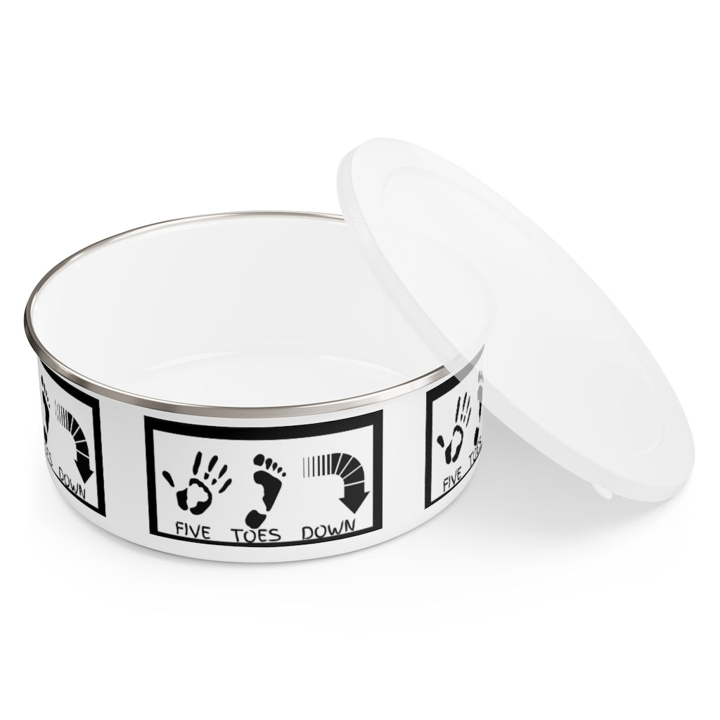 Five Toes Down Enamel Bowl White