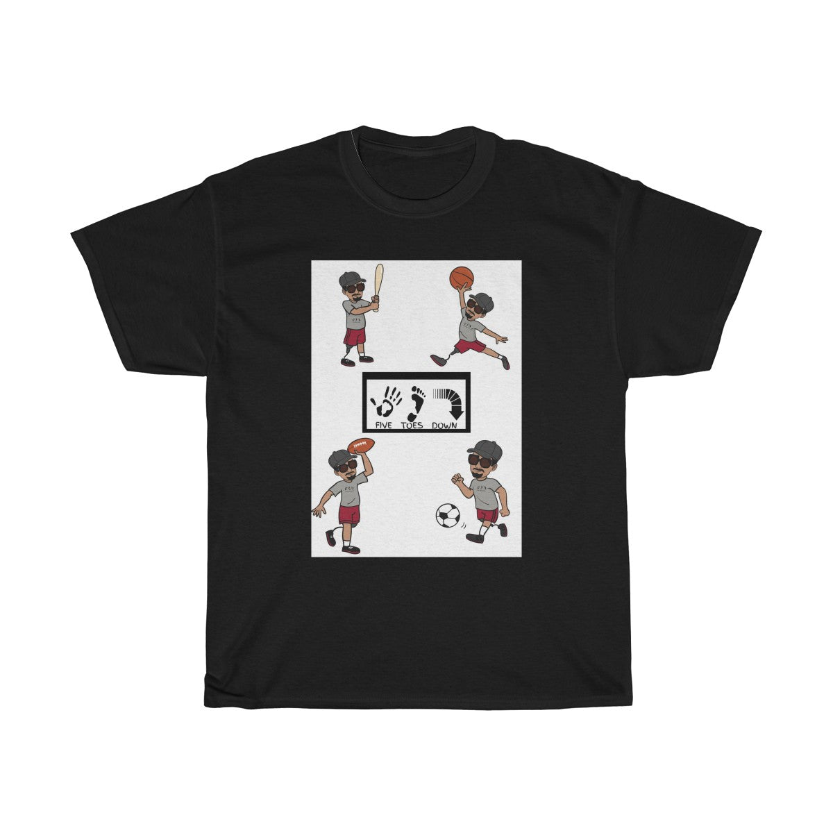 Five Toes Down Henry the Amputee Sports Unisex Tee white background