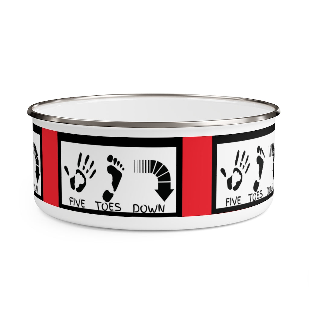 Five Toes Down Enamel Bowl Red