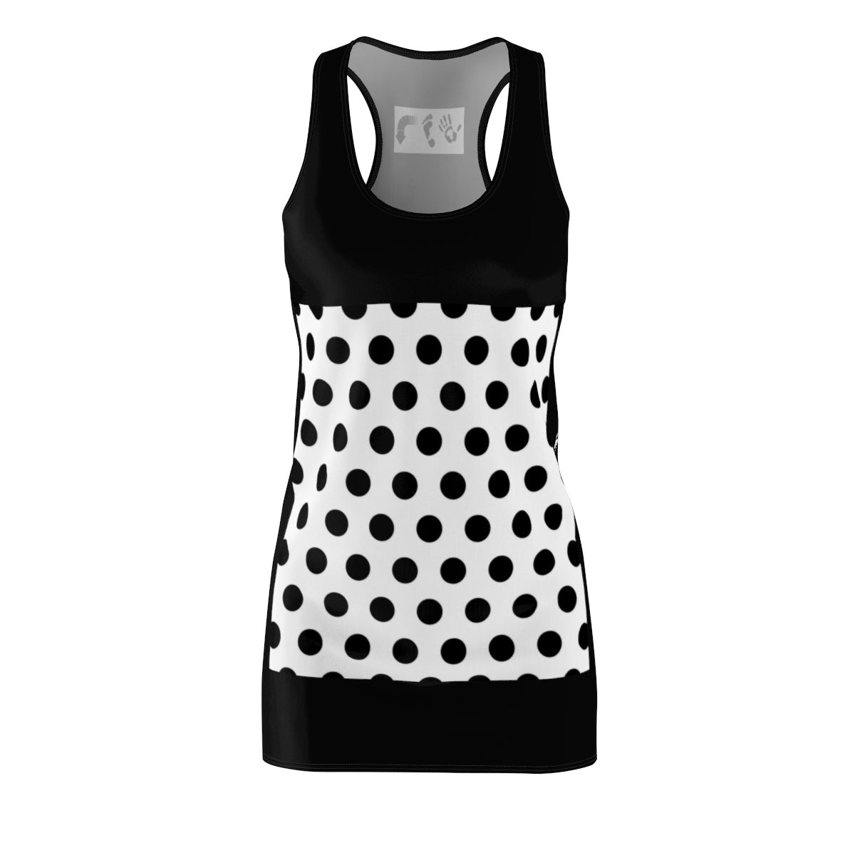 Five Toes Down Polka Dot Blk Cut & Sew Racerback Dress