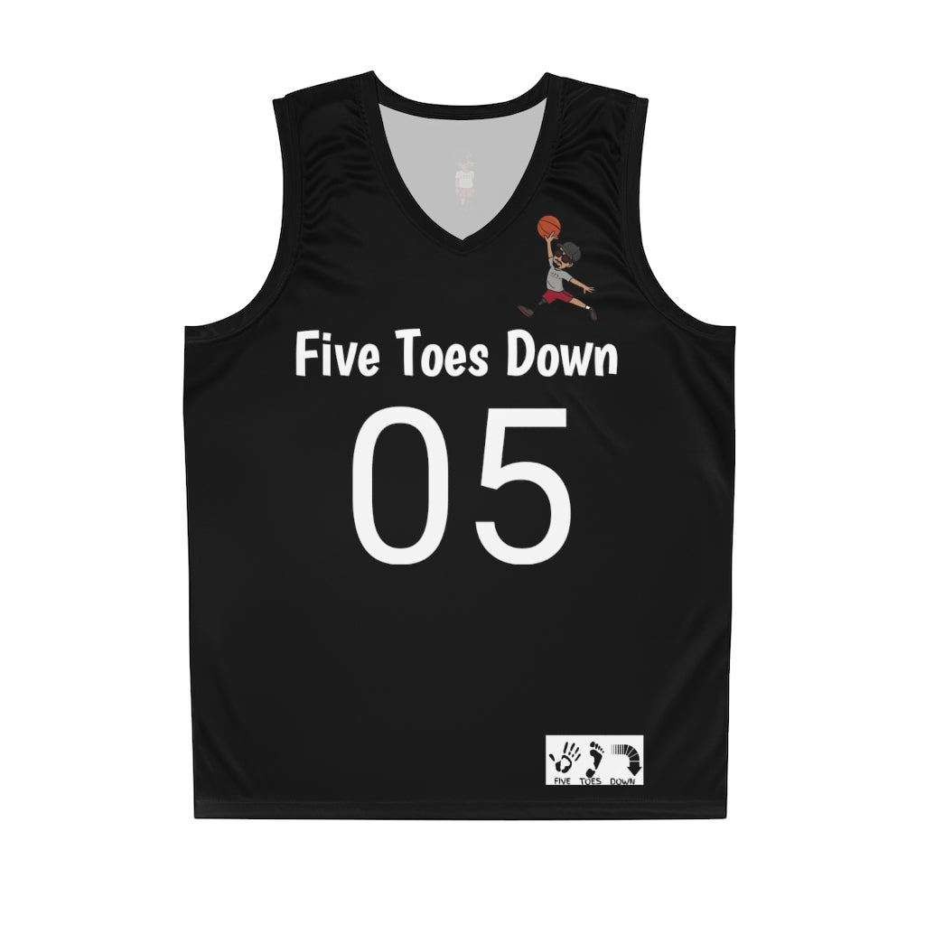 Five Toes Down Air Amputee Basketball Jersey Blk/White