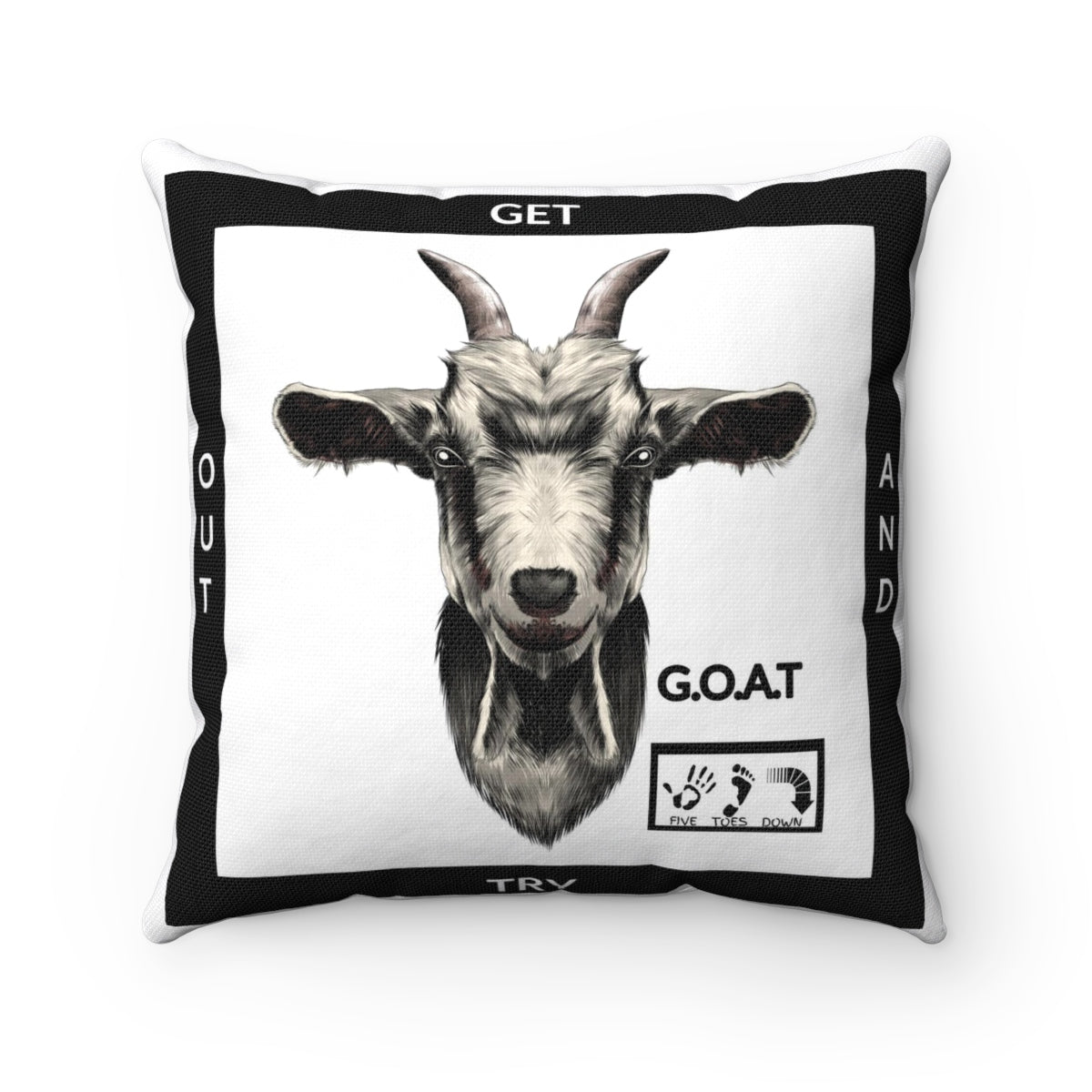 Five Toes Down G.O.A.T x2 Spun Polyester Square Pillow