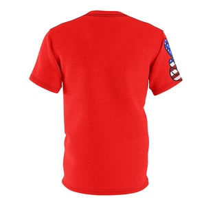 Five Toes Down Futuristic Red Unisex Cut & Sew Tee