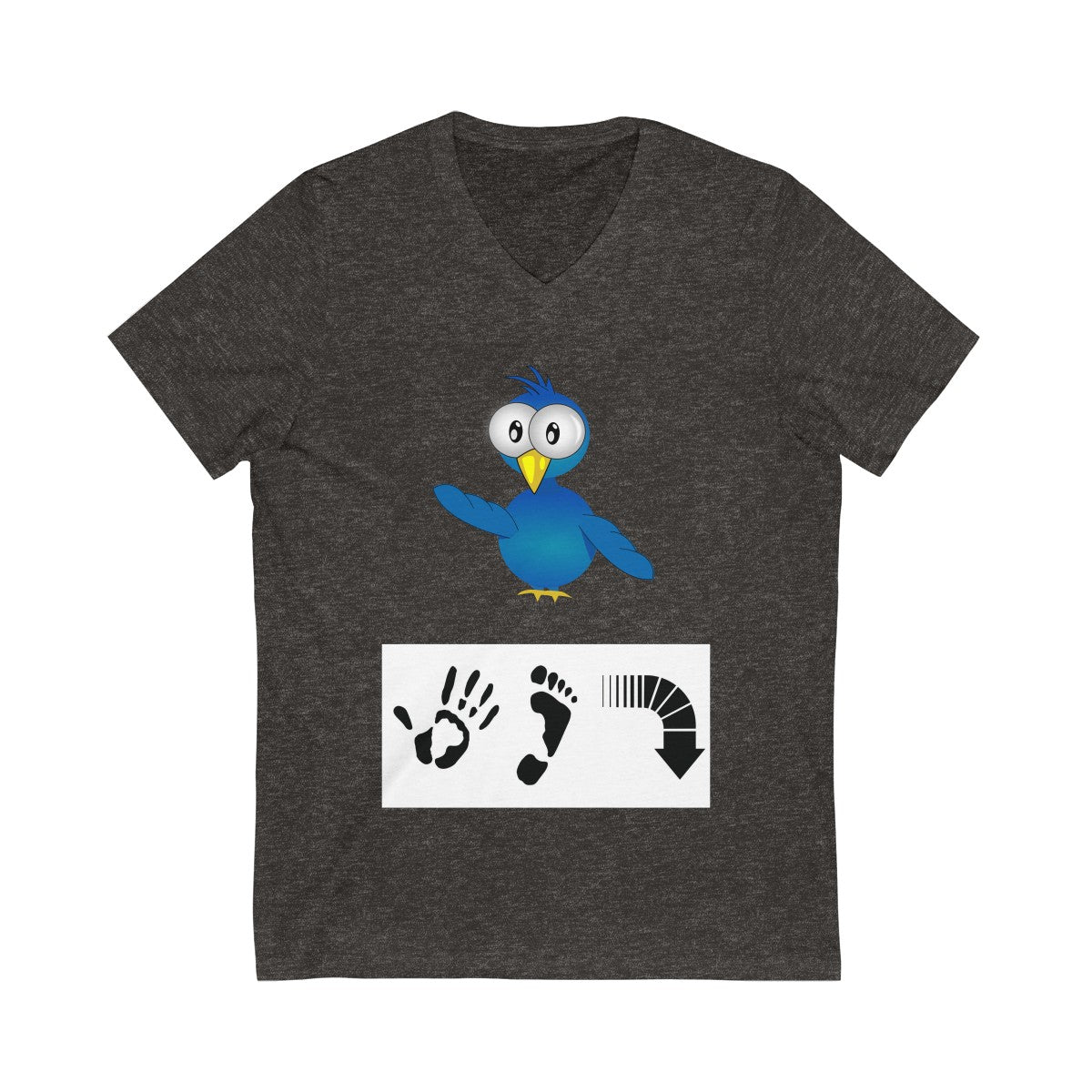 Five Toes Down Bird Unisex V-Neck Tee